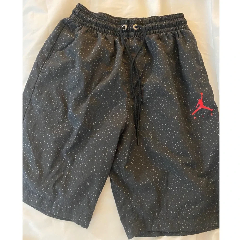 Jordan Sport DNA Pool Shorts Mens S Black Speckled CZ2511-010 Jumpman Swim Short